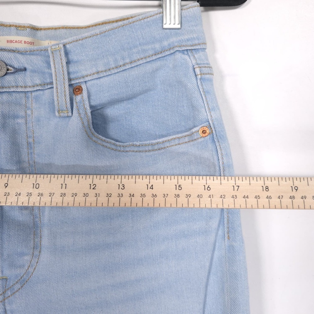 LEVIS Womens Jeans Ribcage Boot Flare 30 High Rise Stretch Blue Light 36934-0013 - Picture 7 of 15